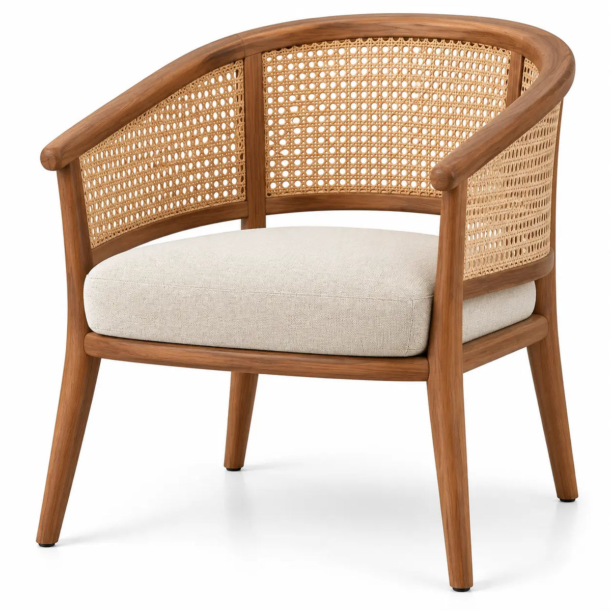 Sedia, schienale intrecciato e seduta imbottita, marrone/beige